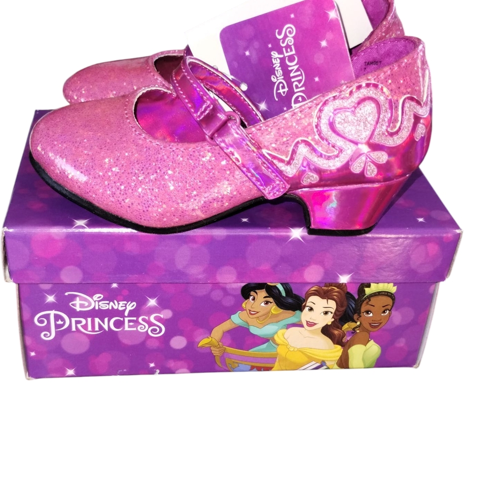Disney Princess Pink Glitter Shoes Size 7 Brand New In Box - Picture 7 of 7